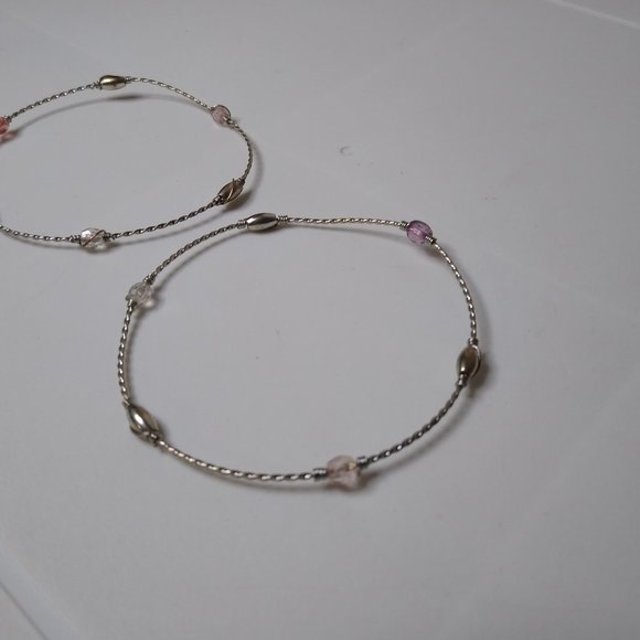 Set Of 2 Vintage Thin Lightweight Metal Bracelets - Picture 11 of 15
